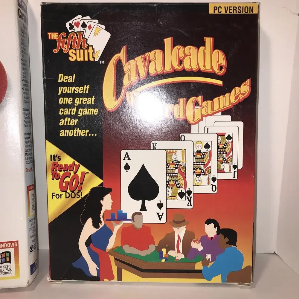 2 Vintage Big Box PC Games Casino And Cavalcade Card Games. Preowned As Seen